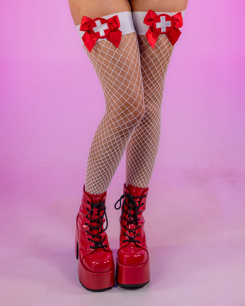 Nurse Fishnet Thigh Highs