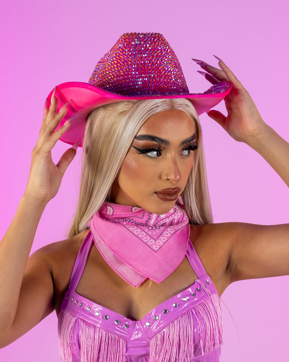 Pink Rhinestone Cowgirl Hat