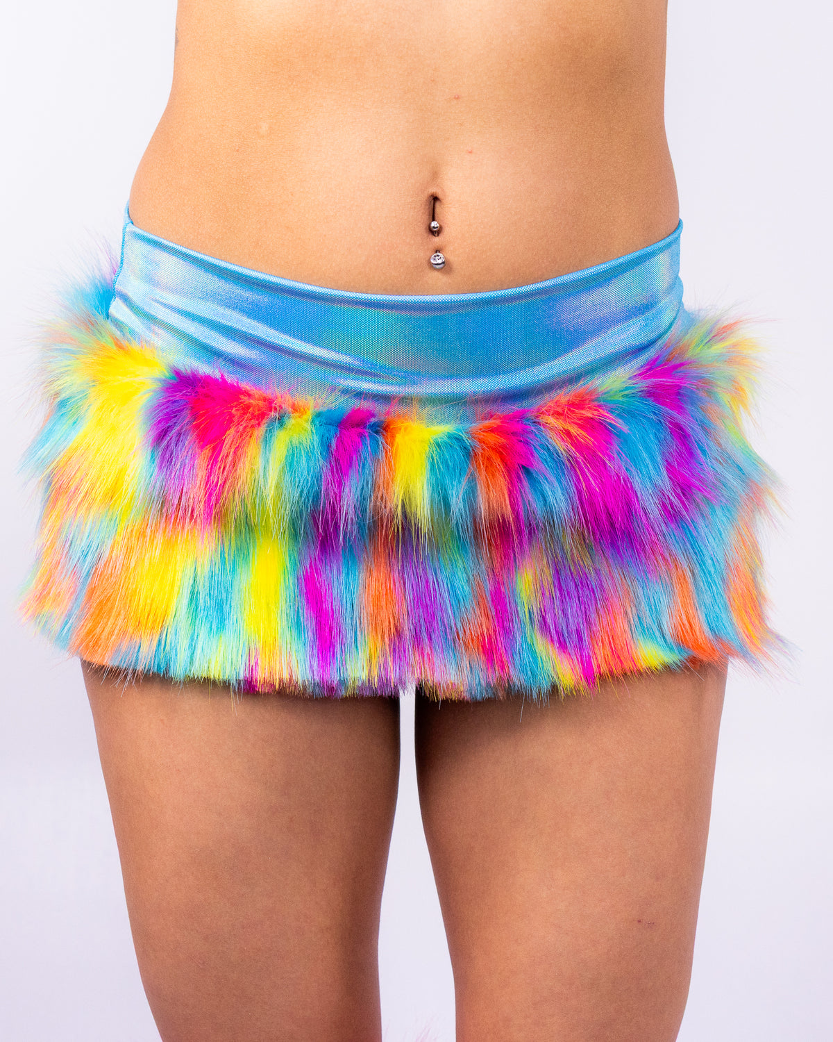 Melted Crayon Women's Faux Fur Skirt