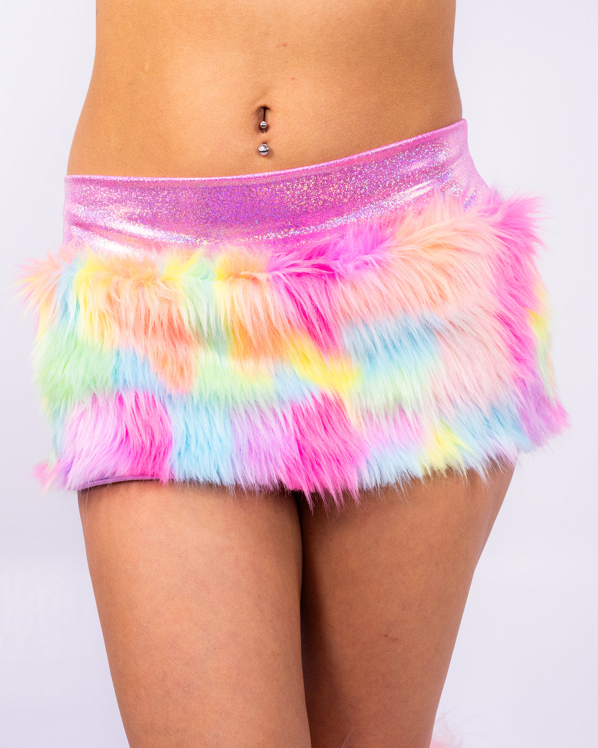 Neon Dreams Women's Faux Fur Skirt