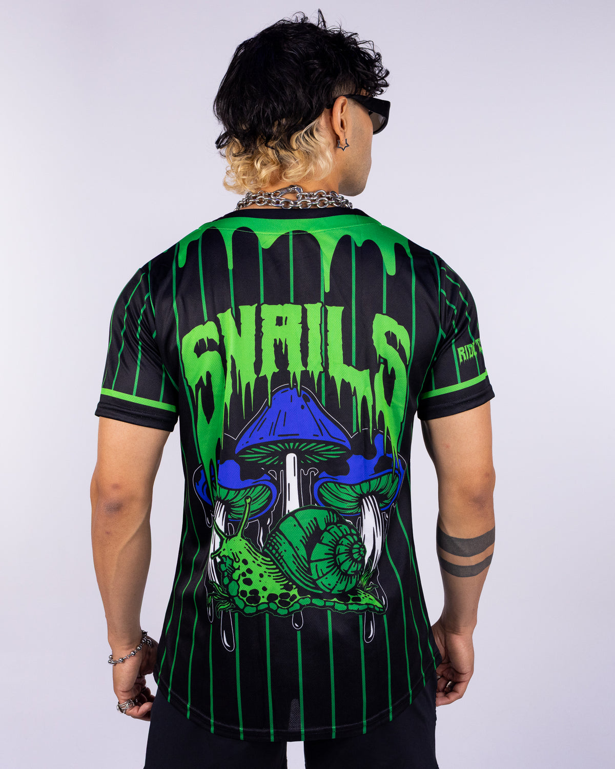 RW x Snails Men's Black/Green Baseball Jersey