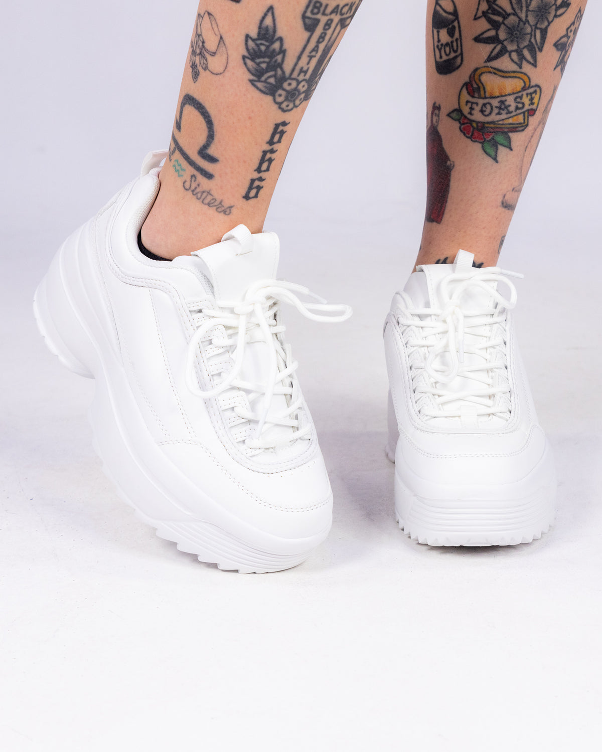 White Walkin' On A Dream Women's Chunky Sneakers