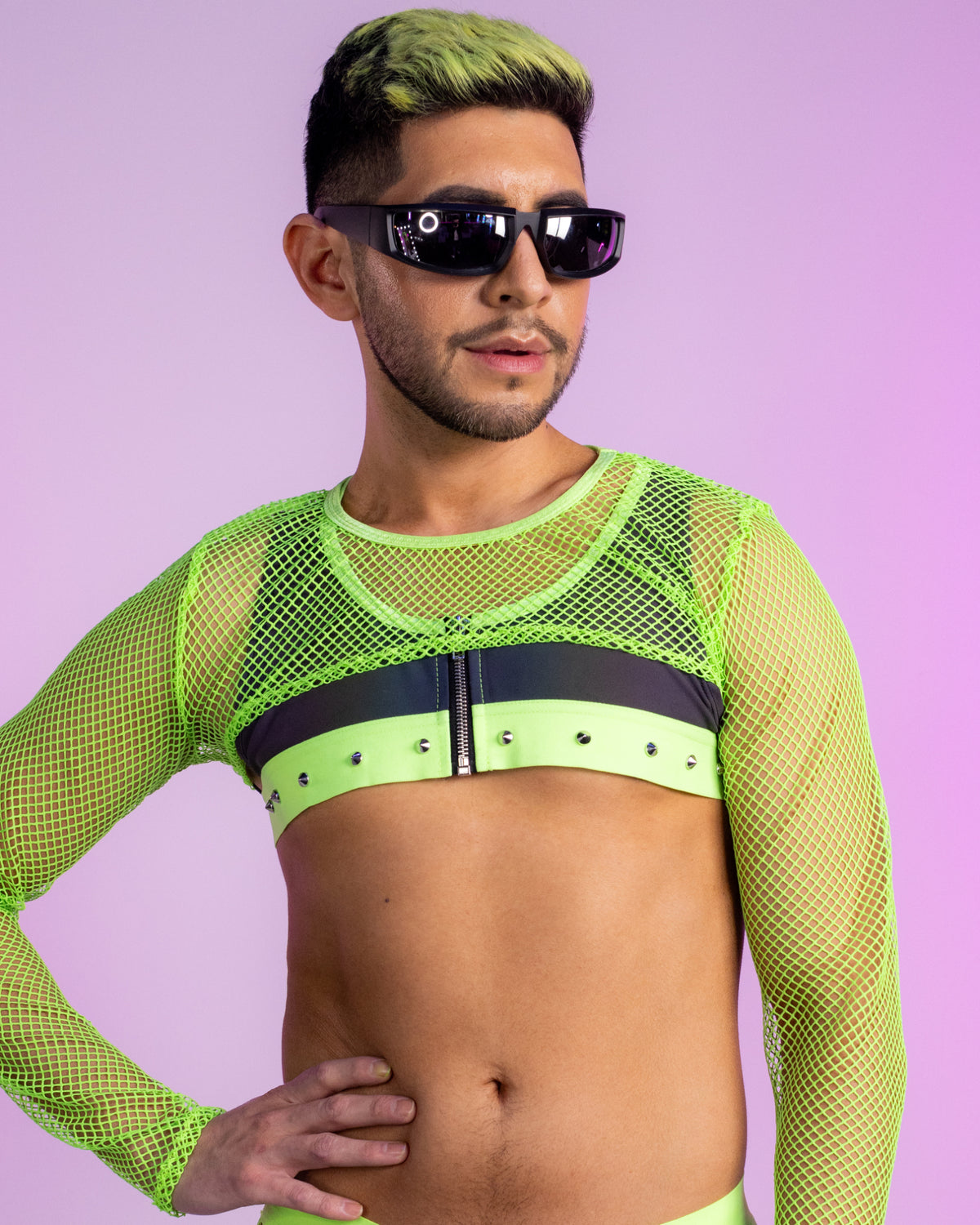 Lime Fishnet Shrug