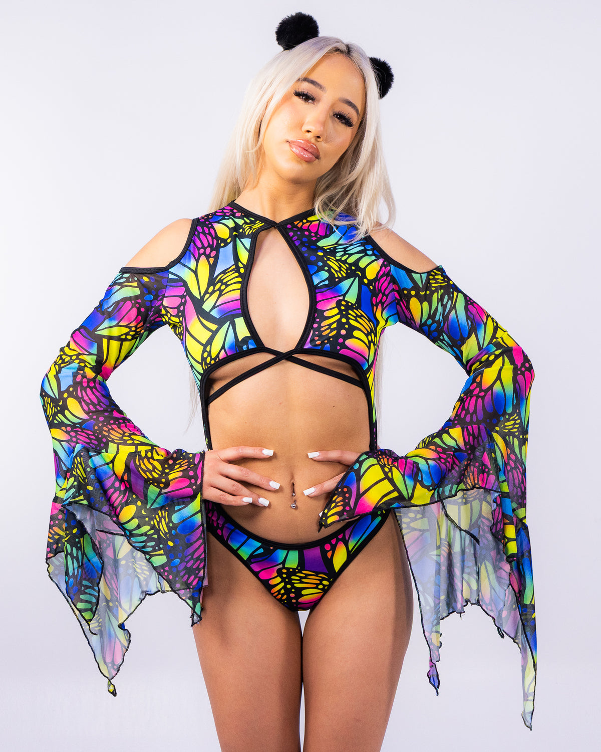 Madame Butterfly Women's Flow Cutout Bodysuit