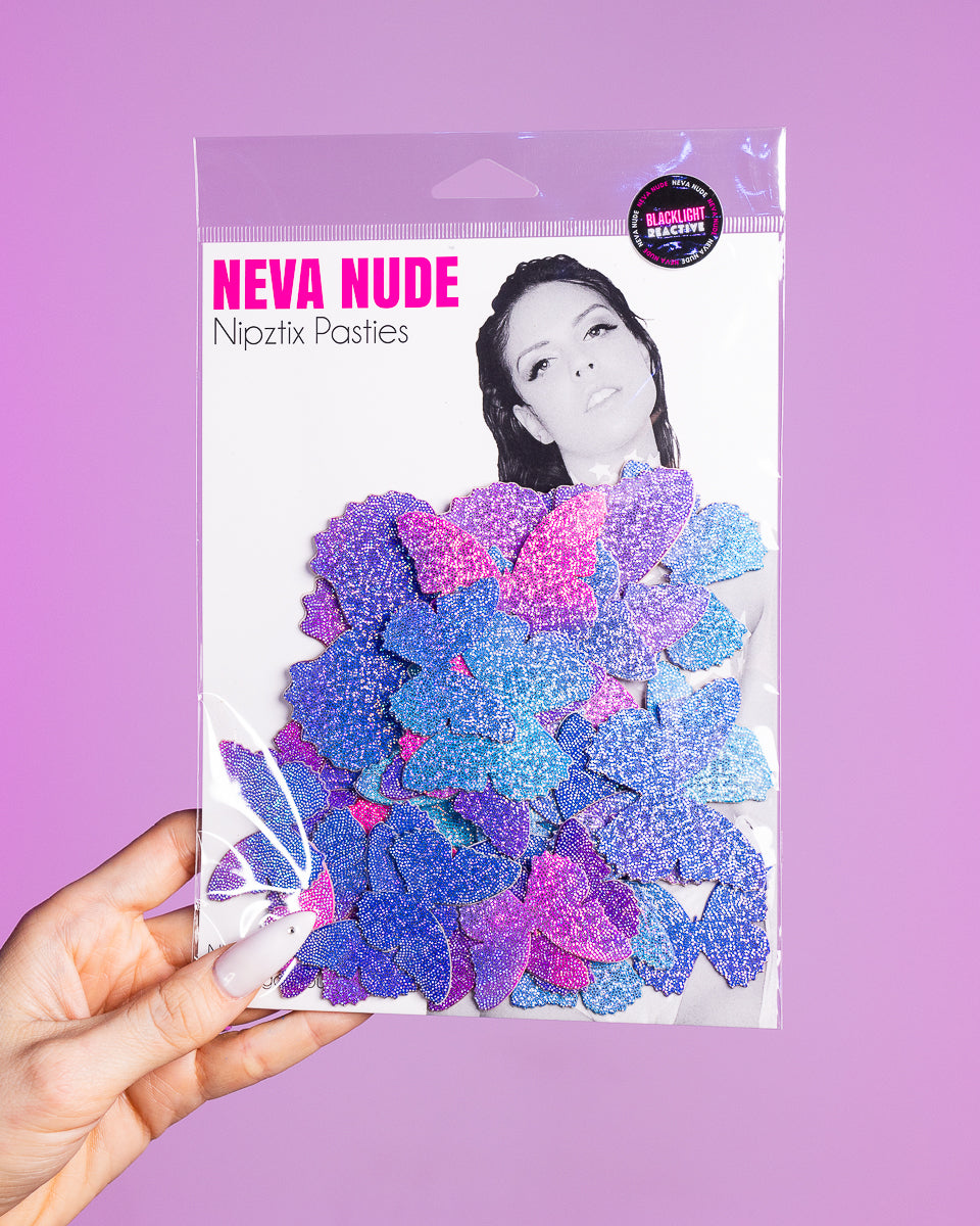 Pink/Blue Holo Butterfly Nipple Sticker Top