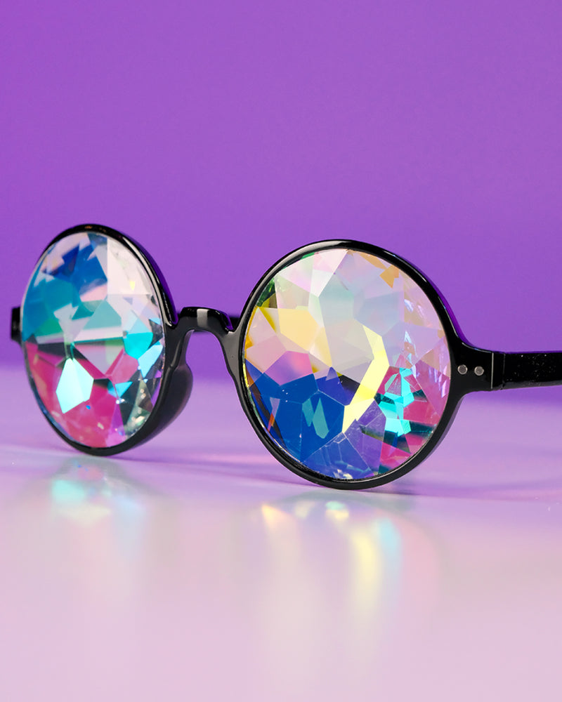 Retro Round Kaleidoscope Glasses - Rave Wonderland