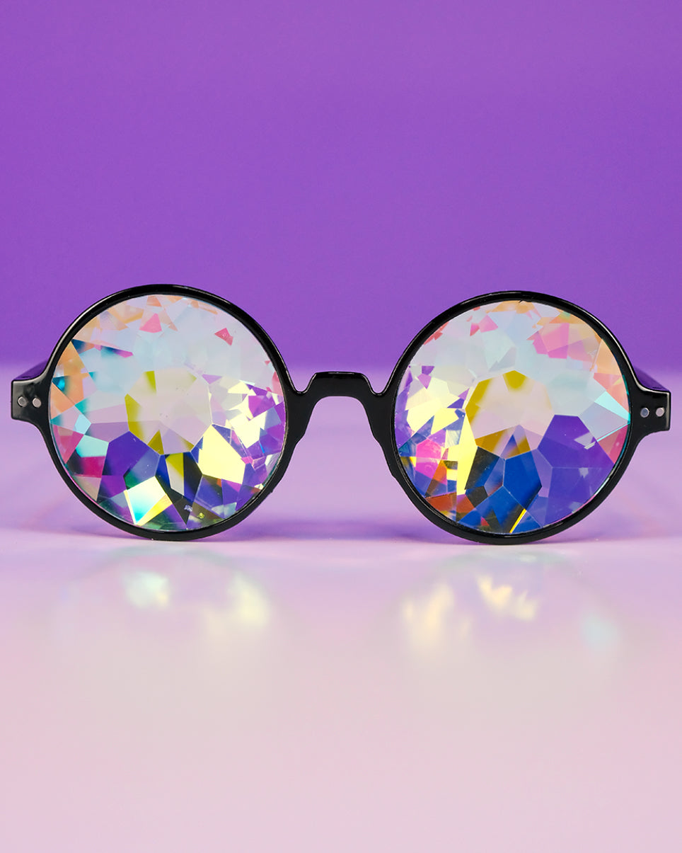 Retro Round Kaleidoscope Glasses - Rave Wonderland