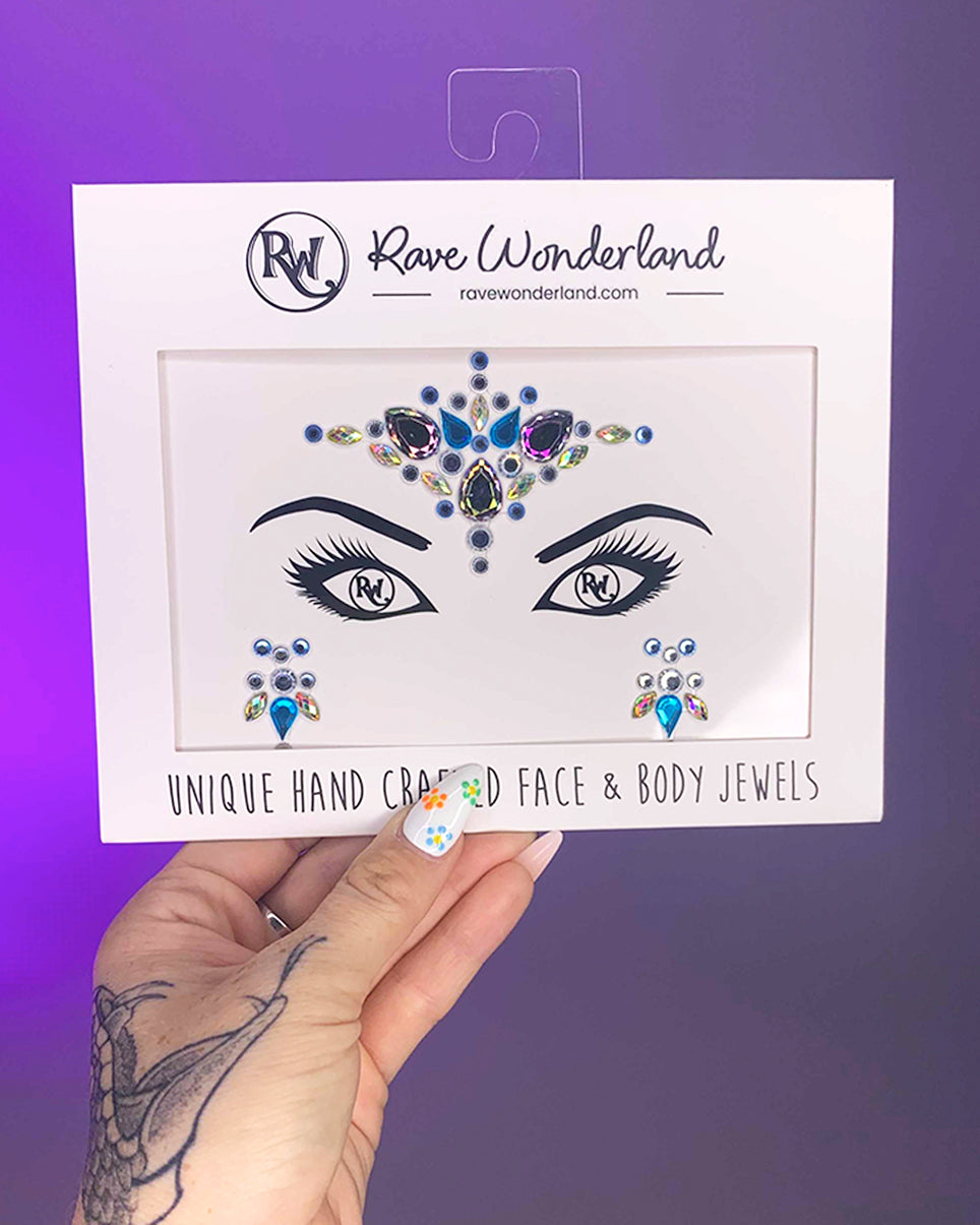 Blue Magic Festival Face Jewel - Rave Wonderland