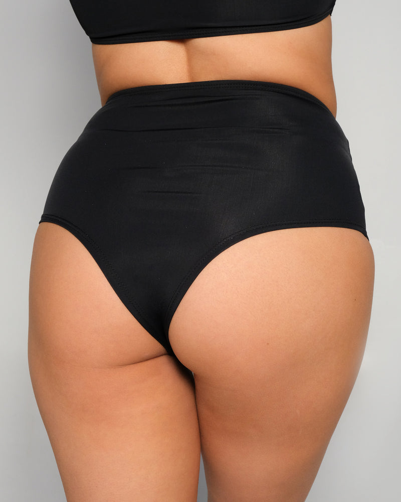 Black High Waist Cheeky Bottoms - Rave Wonderland