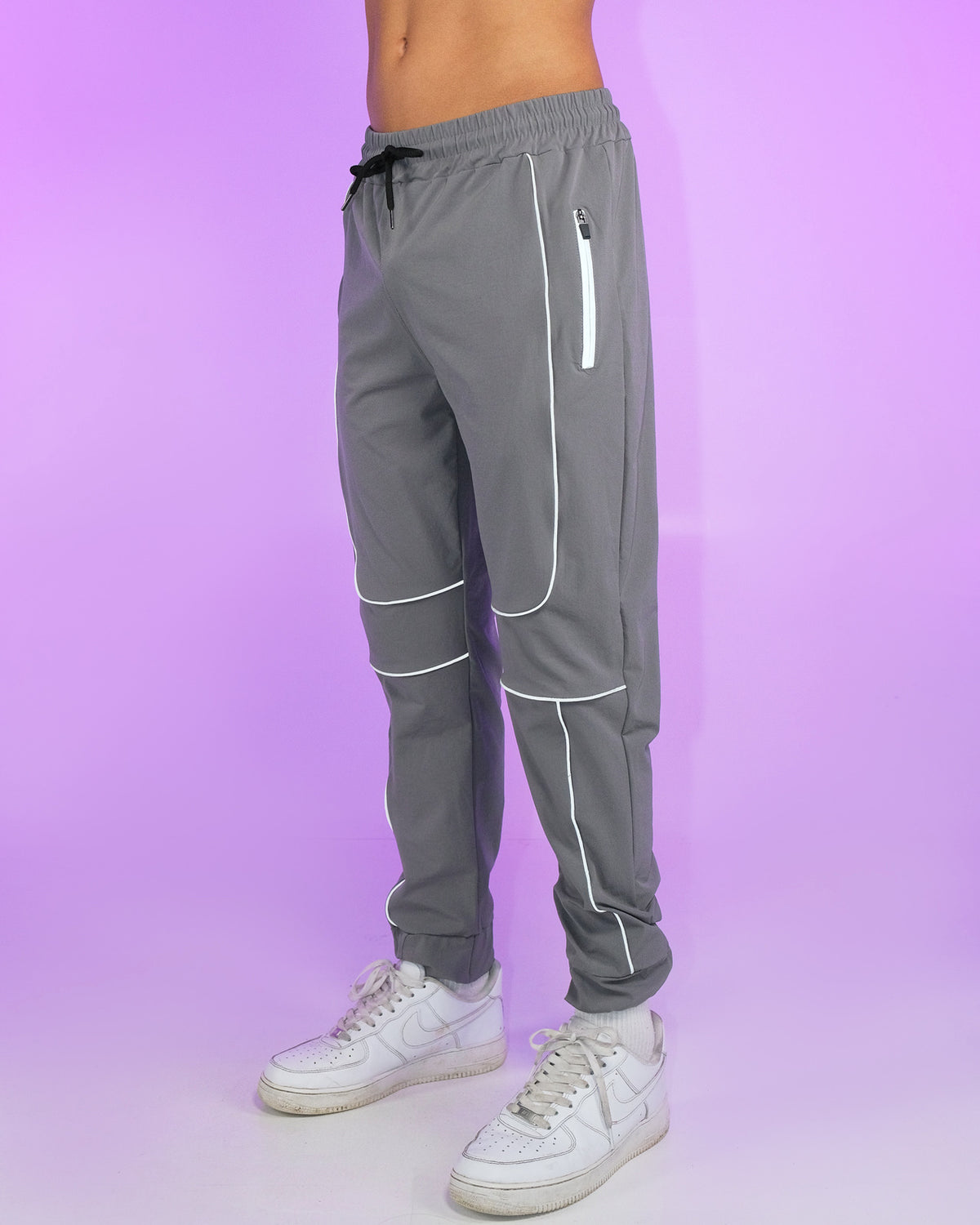 Gray Reflective Joggers - Rave Wonderland