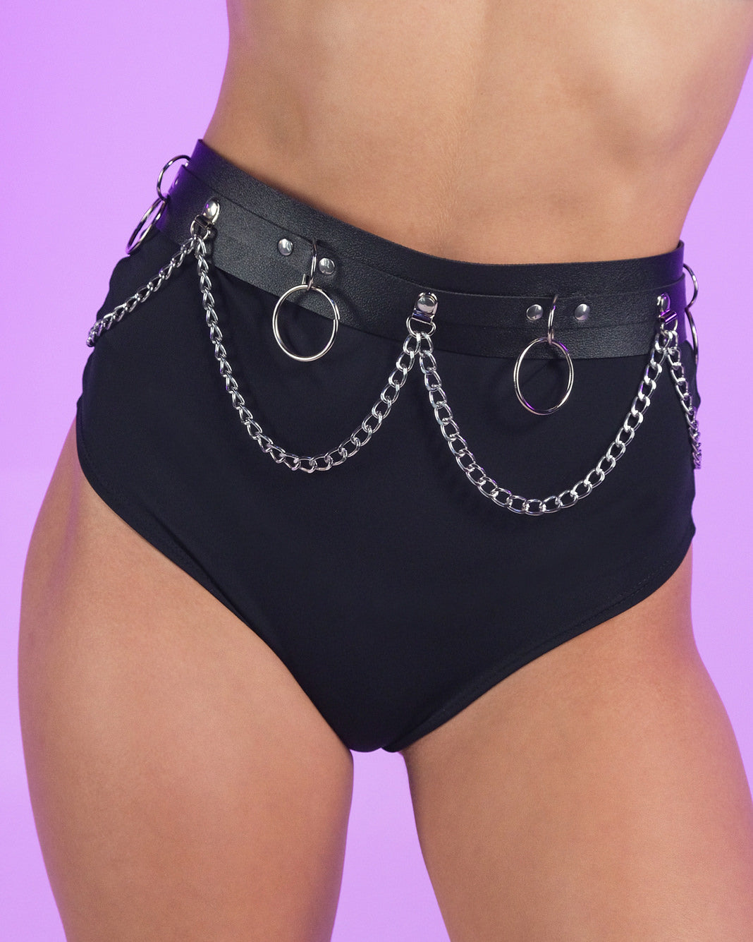 Chain Reaction Faux Leather Belt - Rave Wonderland