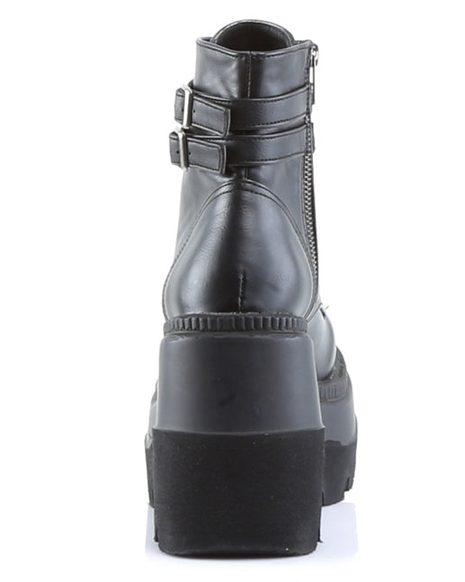 Demonia Matte Black Stacked Platform Boots - Rave Wonderland